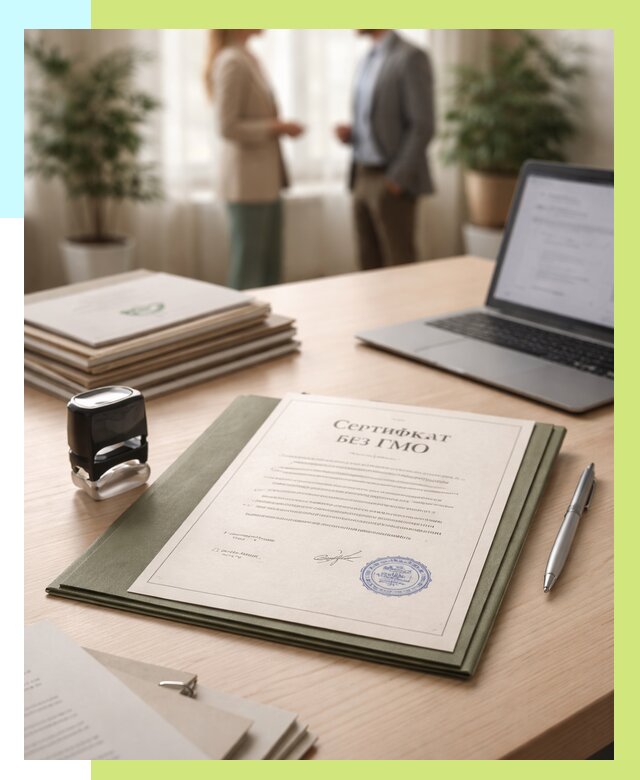 Сертификат без ГМО в Пугачёве от 7620 р. оформить срочно Алешин-Пгч